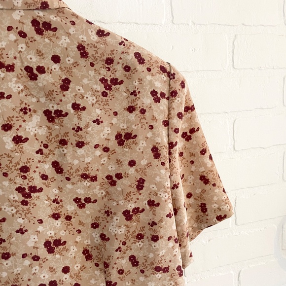 Vintage 2 pieces set skirt Blouse Button down floral print Coquette Sz 16 - Picture 6 of 11